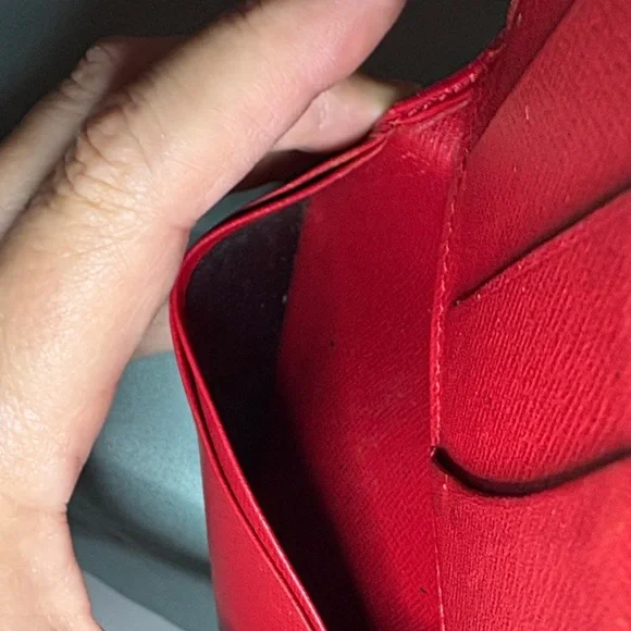 Louis Vuitton Red Epi Leather Card Holder Wallet Made in France Pouch Slim Fair - Picture 10 of 12